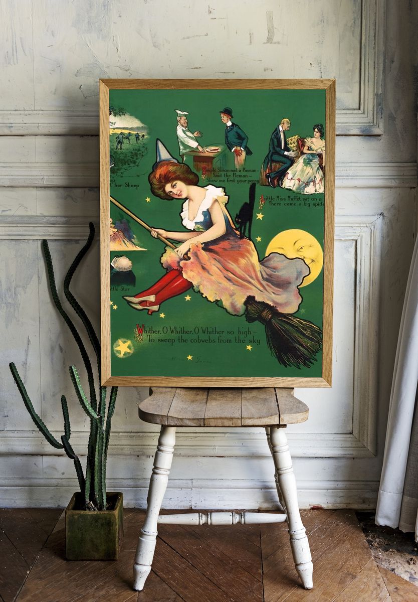 Whimsical Nursery Rhyme Illustration Poster room preview