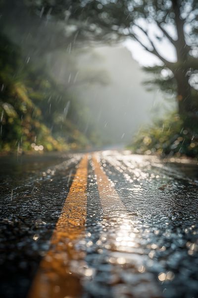 Rainy Road — Nature Photography Poster. poster