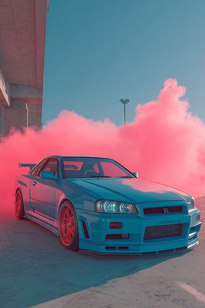 Nissan Skyline Drift Smoke Poster. poster print