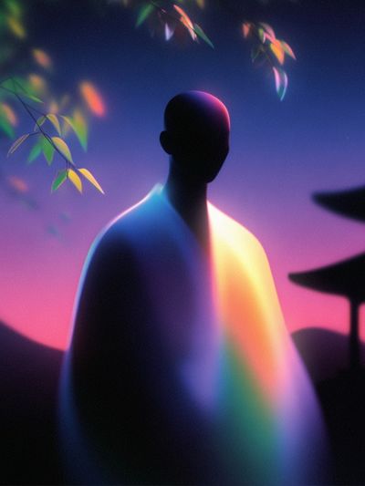 Neon Silhouette Dreamscape Poster. poster print