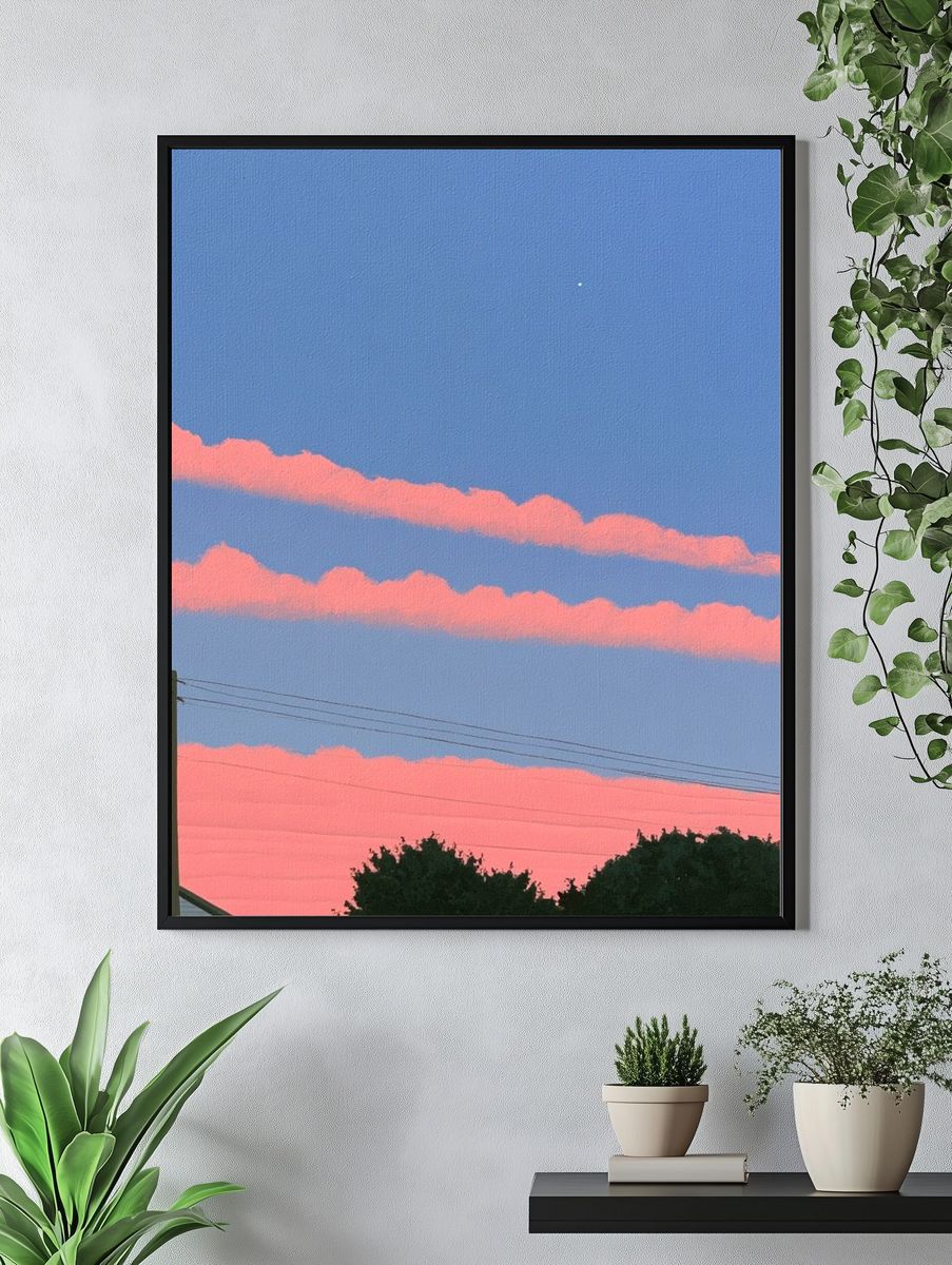 Pink Cloud Sunset Sky Poster. — room view 4