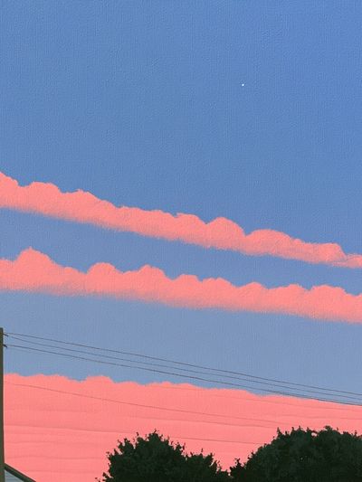 Pink Cloud Sunset Sky Poster. poster