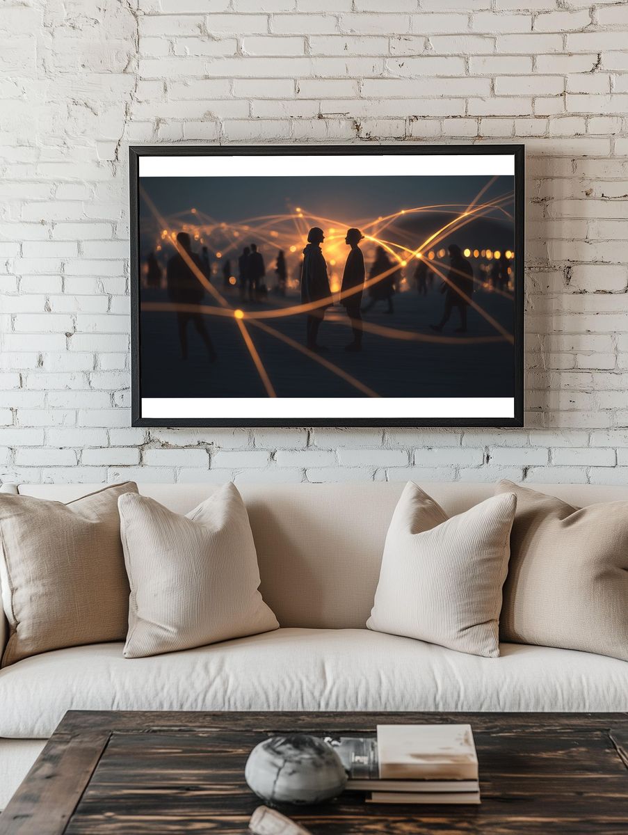 Neon Silhouettes Photography Poster. — room view 1