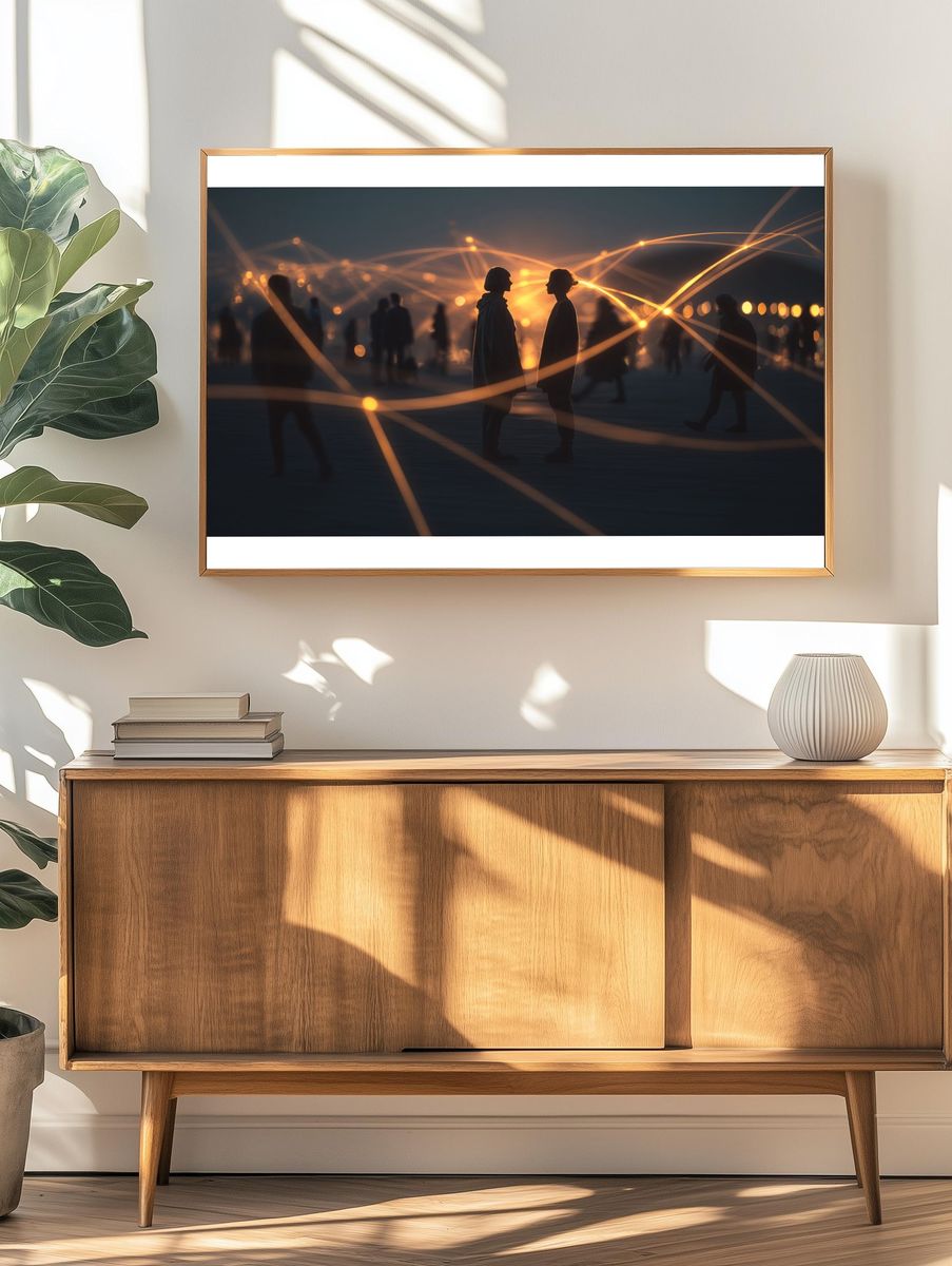 Neon Silhouettes Photography Poster. — room view 3