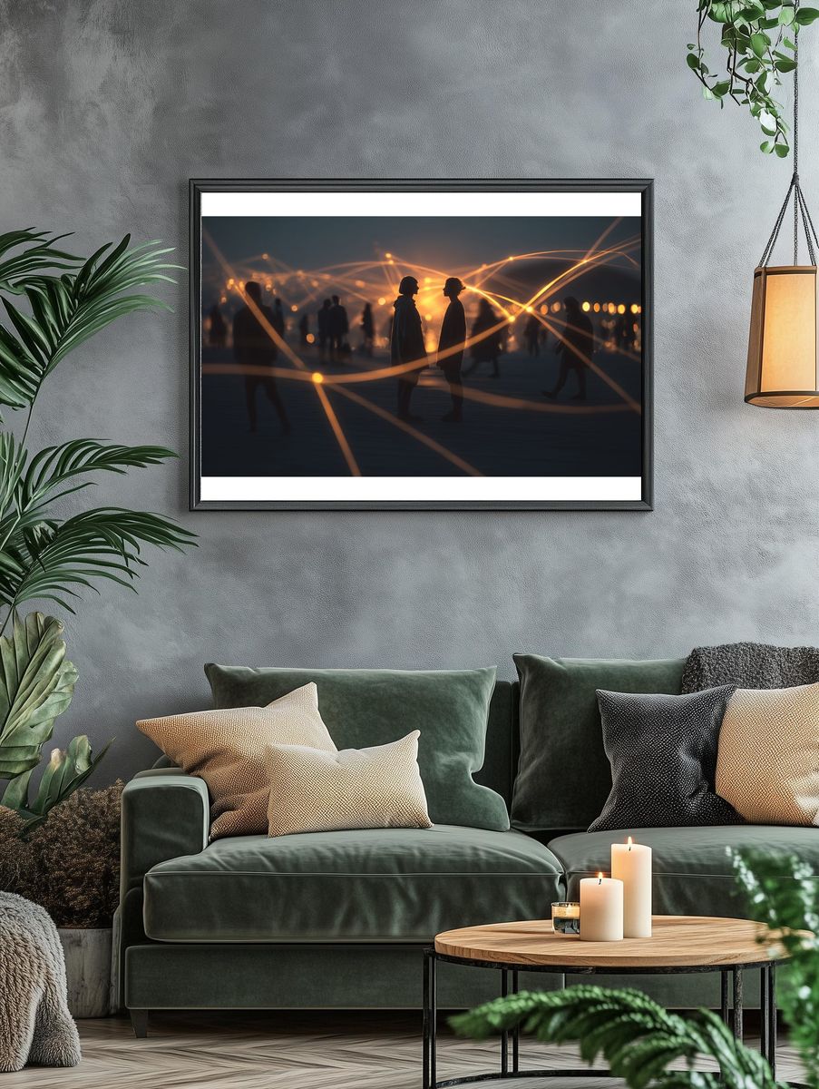 Neon Silhouettes Photography Poster. — room view 4