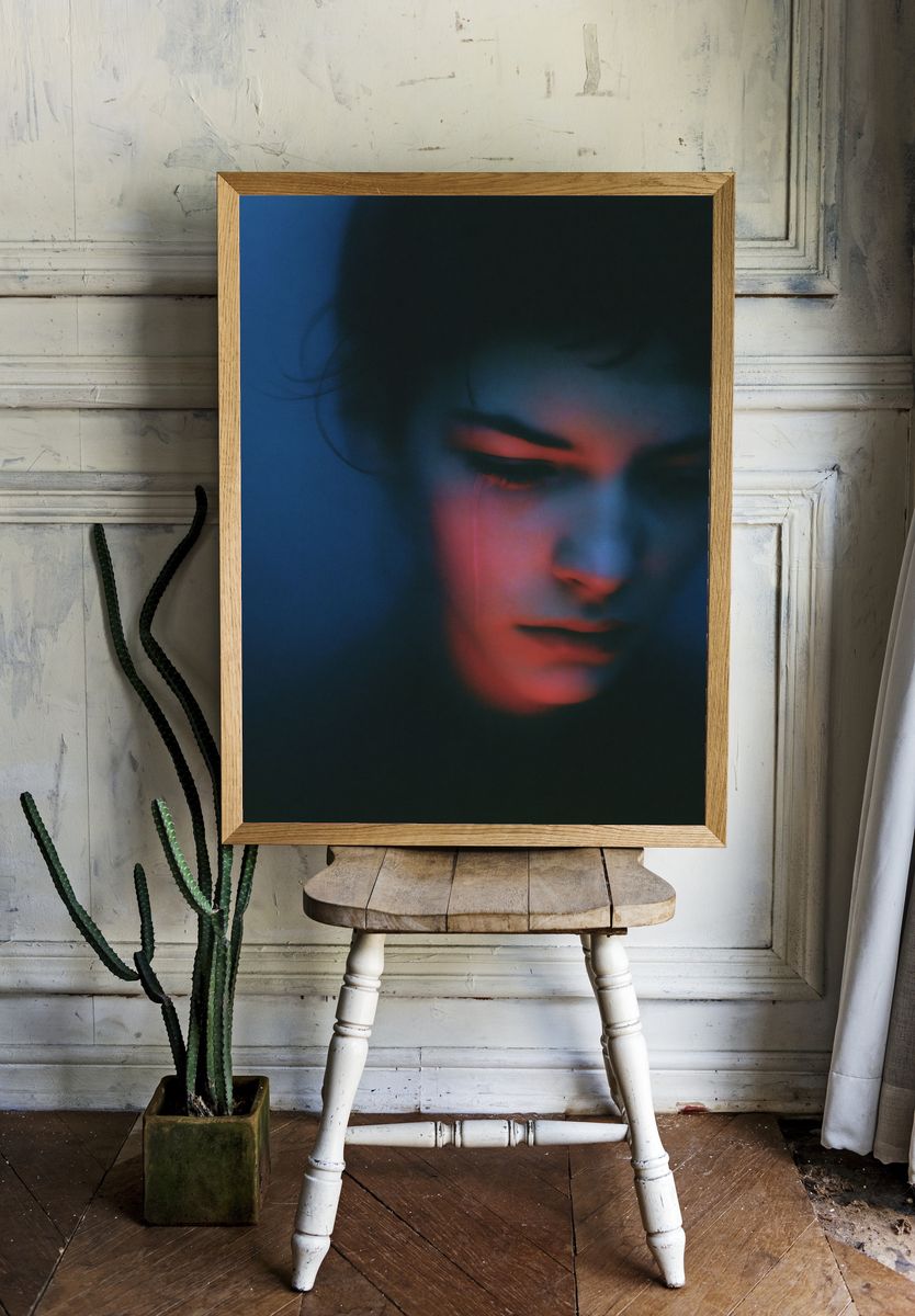 Neon Shadow Portrait Print. — room view 1