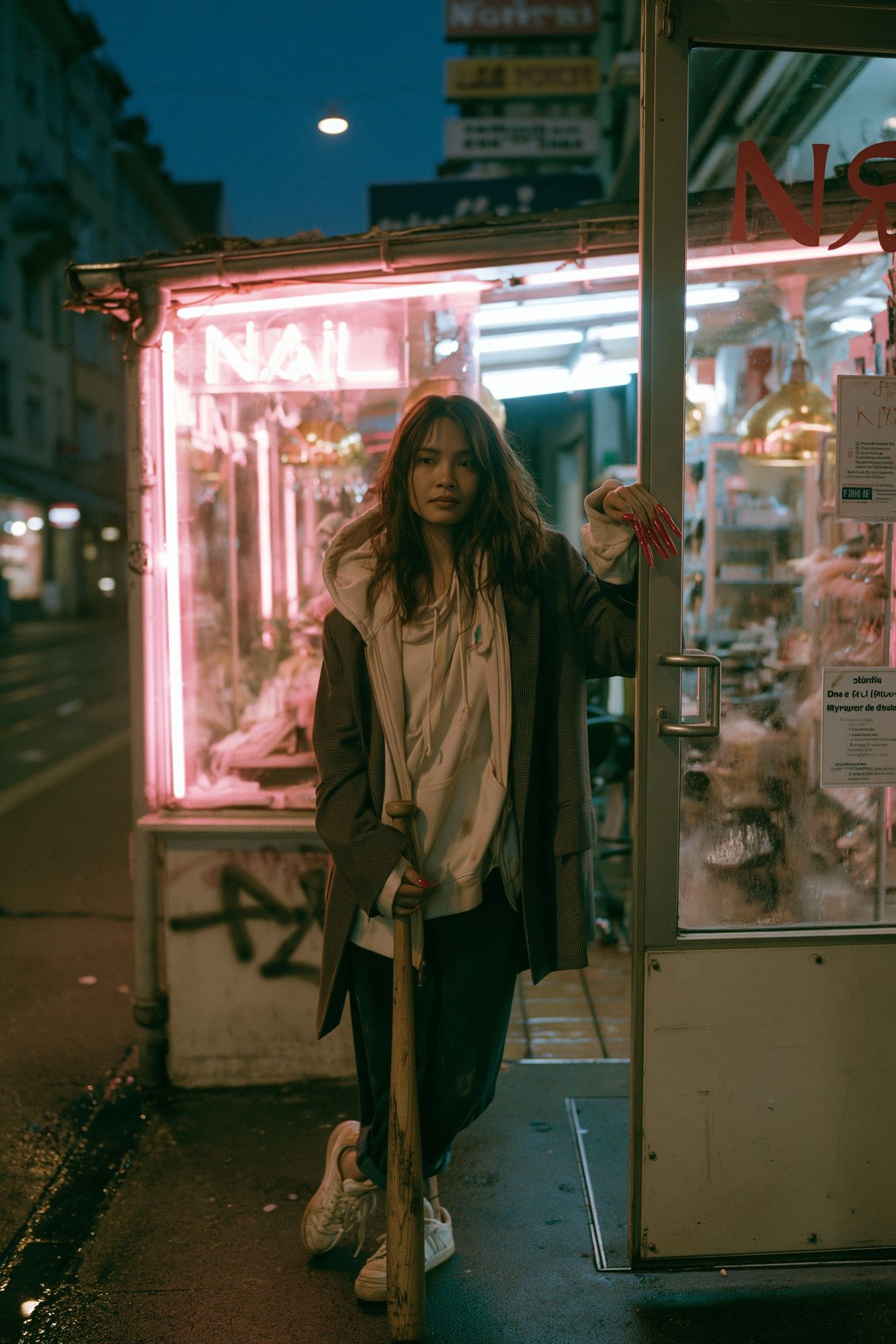 Neon Street Portrait Photography Poster. poster — photography art