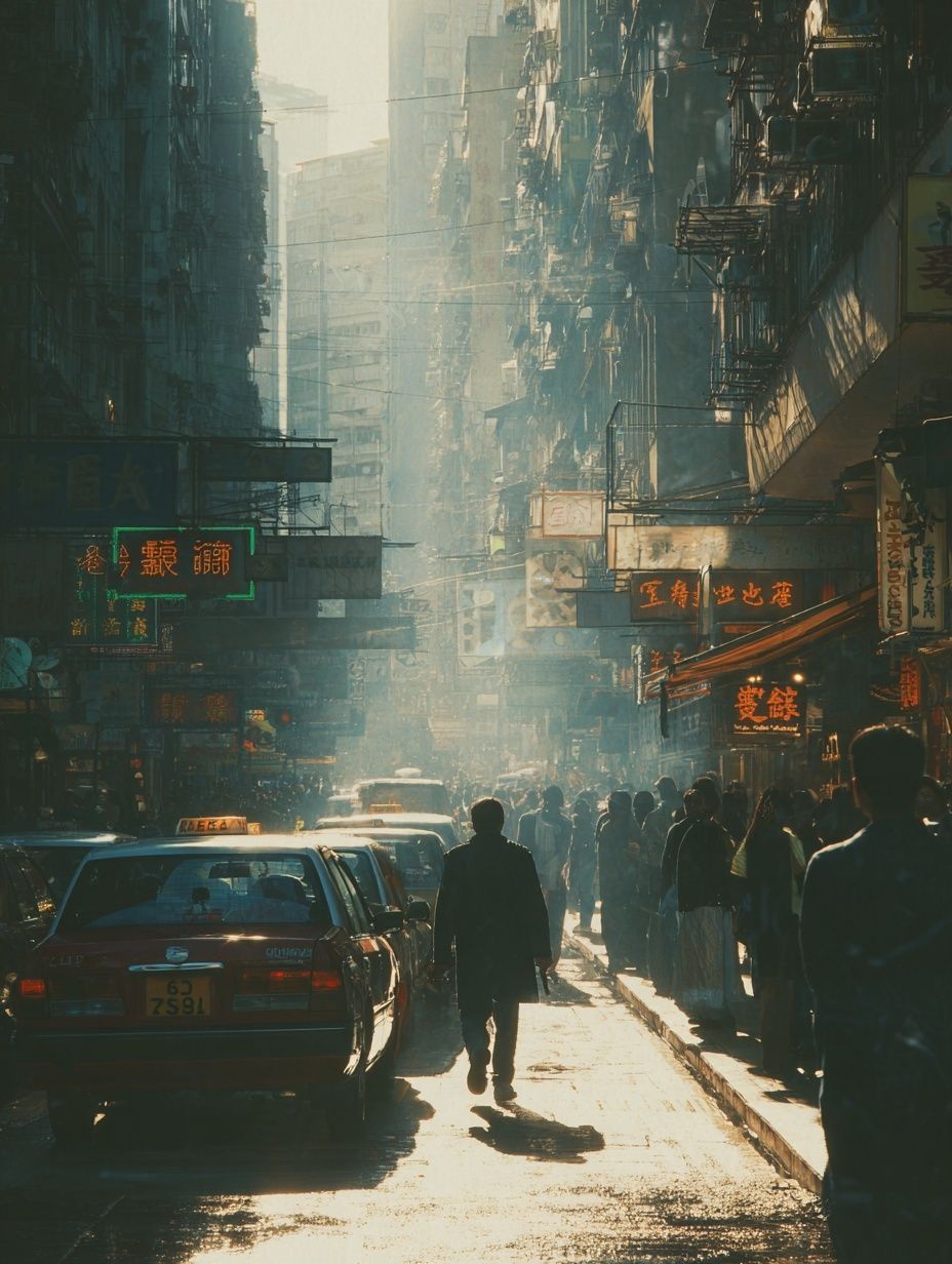 Neon Alley Street Scene Poster. poster detail