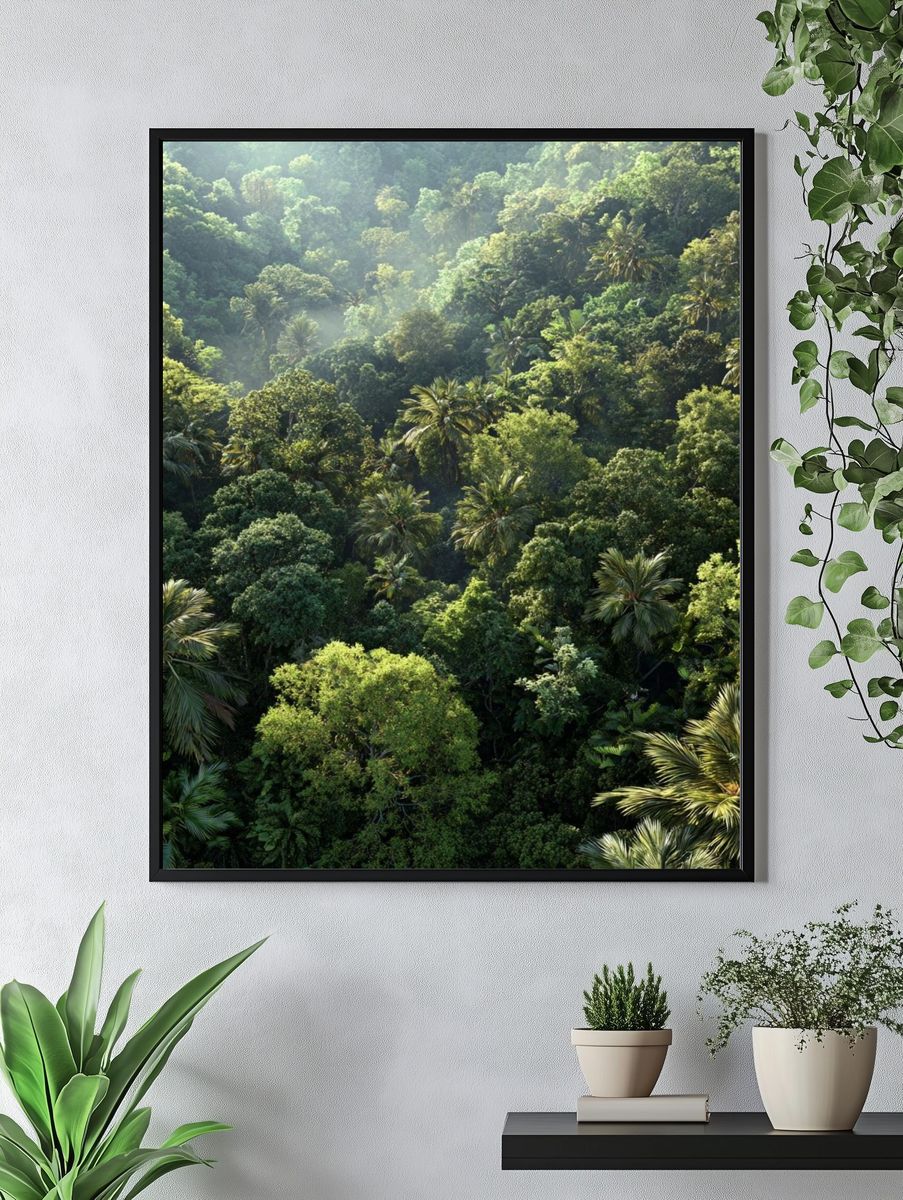 Lush Tropical Forest — Nature Print. — room view 4