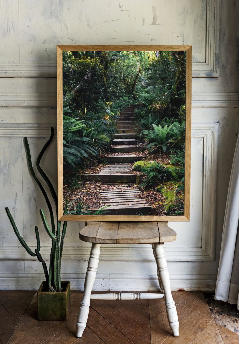 Forest Pathway — Nature Poster. — room view 1
