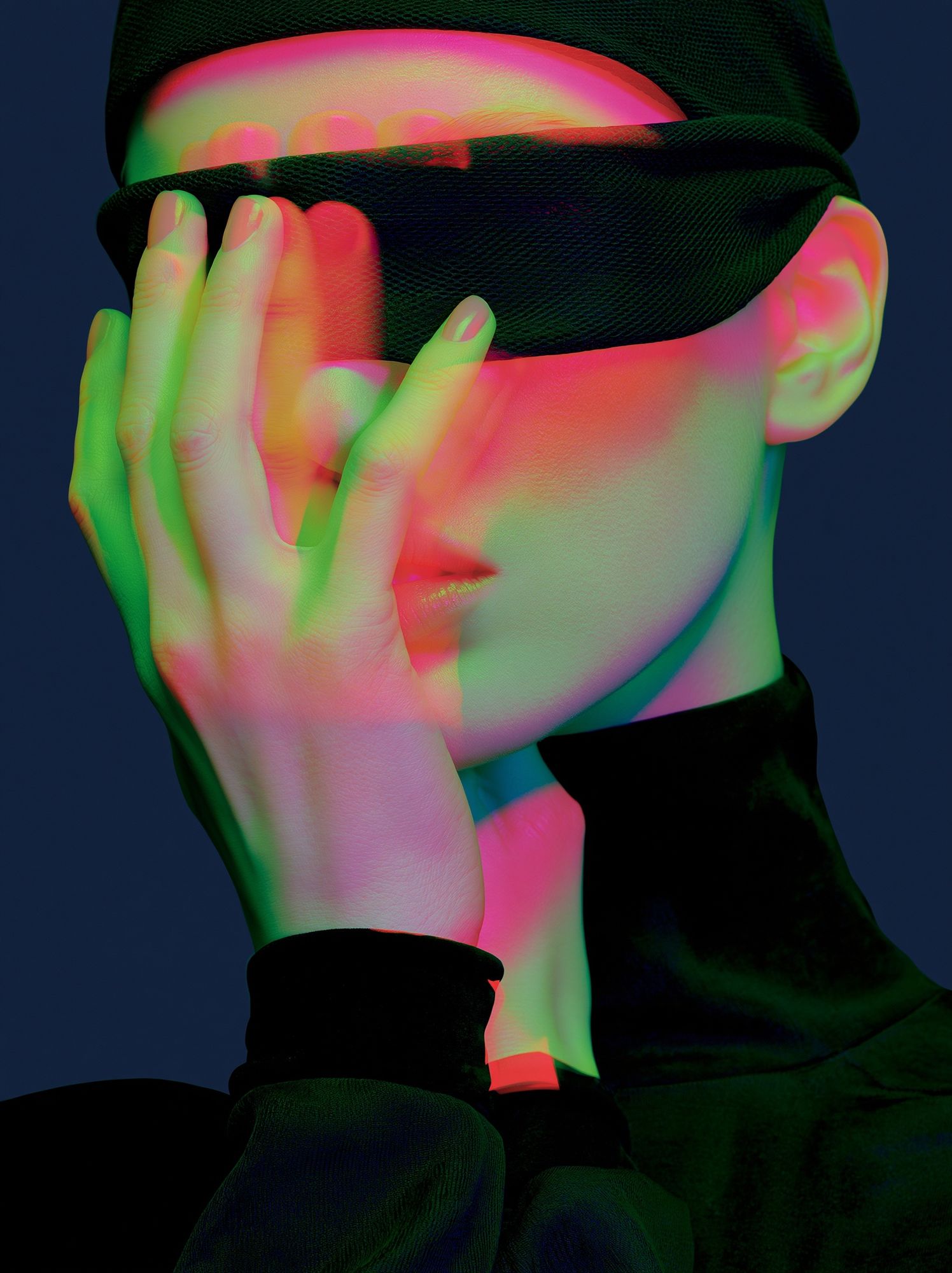 Neon Veil Portrait Print. poster — photography art
