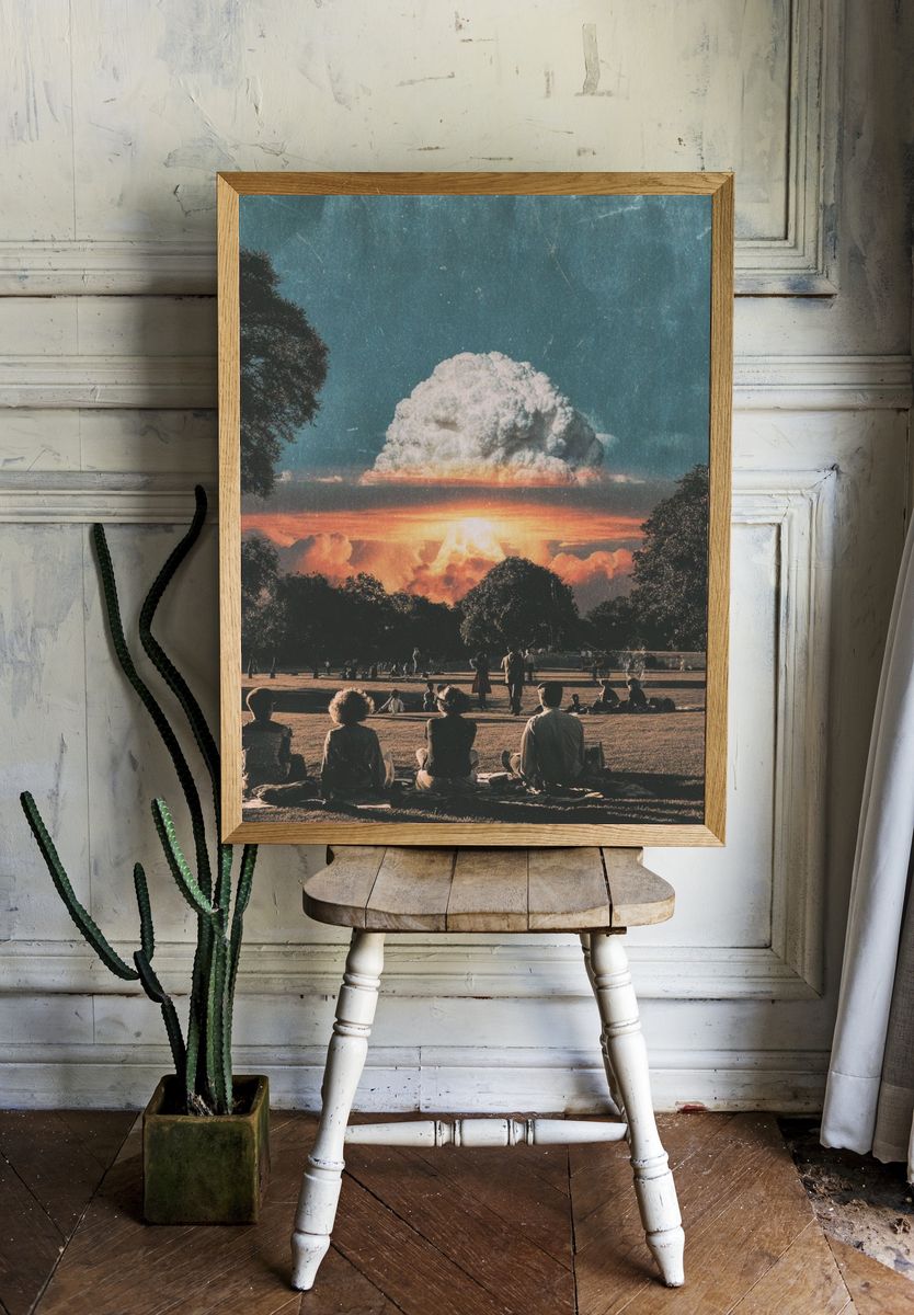Nuclear Sunset — Vintage Print. — room view 1