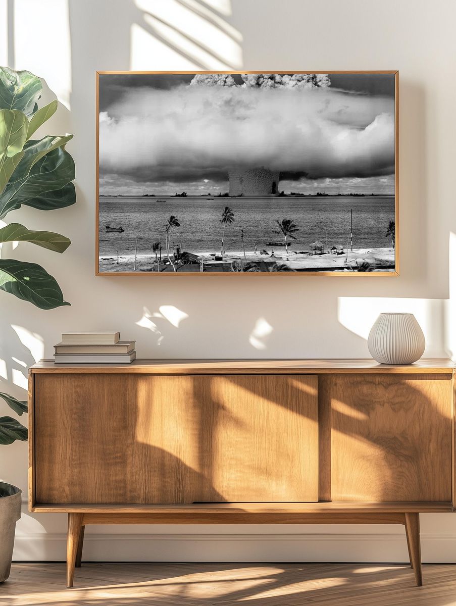 Nuclear Explosion — Black and White Print. — room view 3