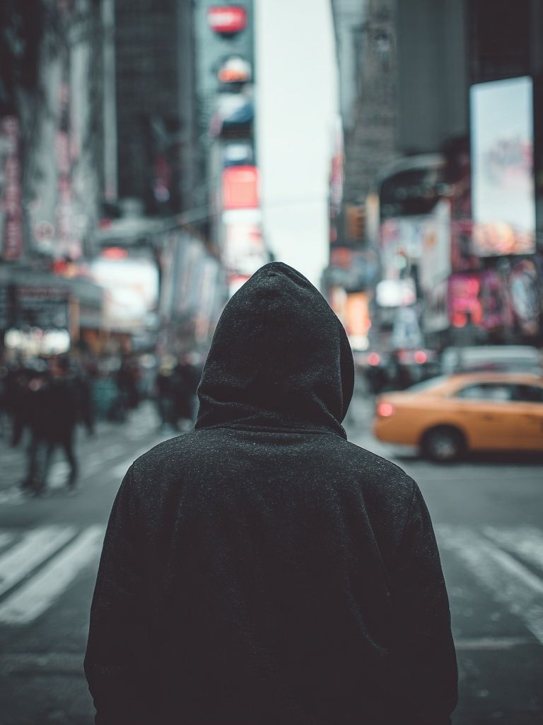 Mysterious Figure in Times Square — Urban Photography Print. poster — photography art