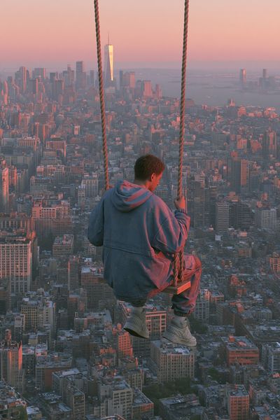 New York Swing Sunset Poster. poster print