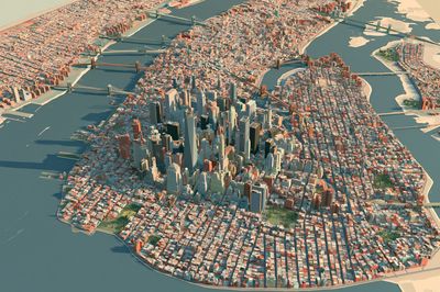 New York City Aerial Print. poster
