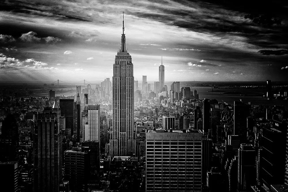 Black white photo Empire State.