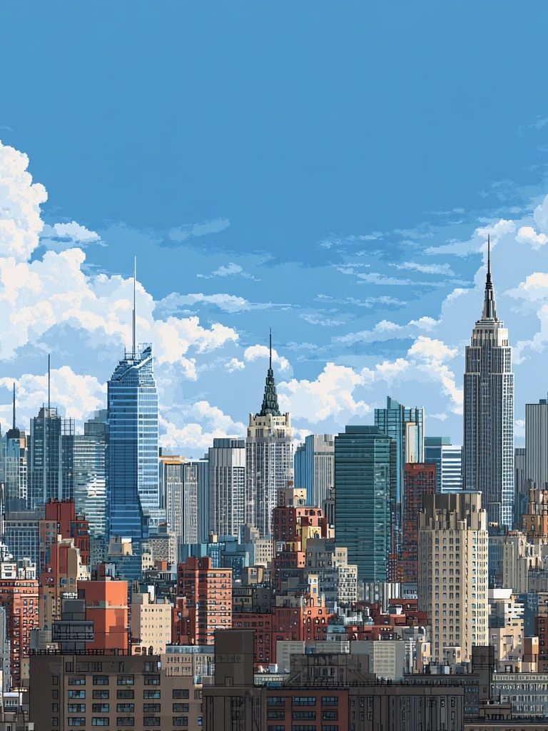 New York Skyline Cityscape Print. poster detail