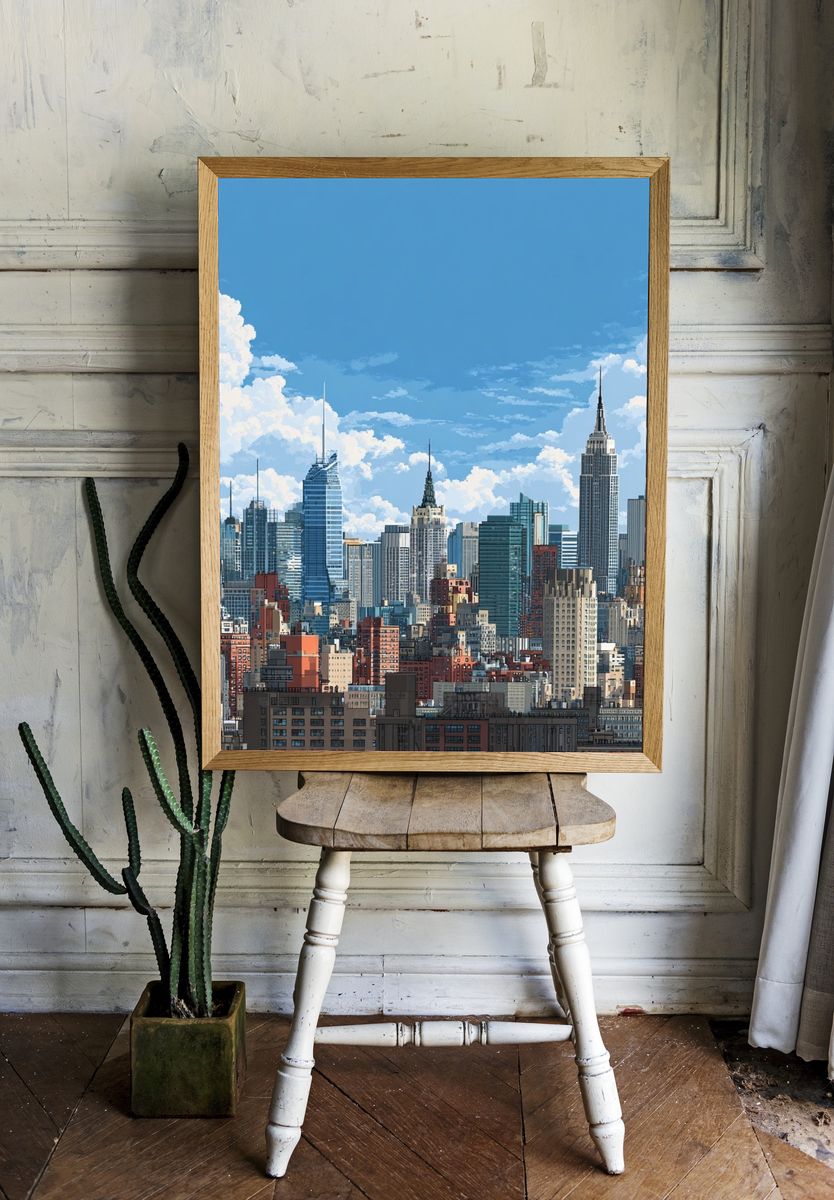New York Skyline Cityscape Print. — room view 1