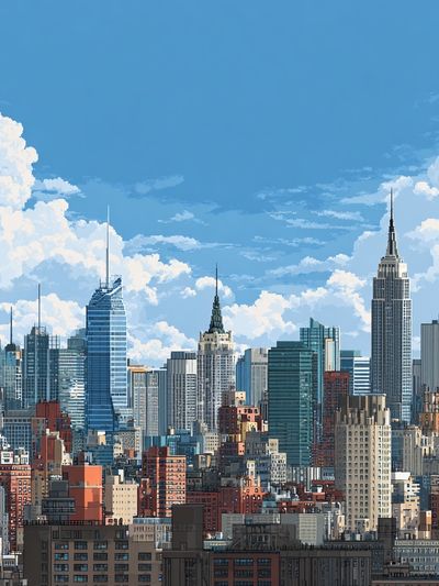 New York Skyline Cityscape Print. poster