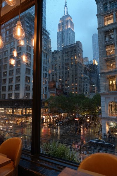 Empire State Building Rainy Night Poster. poster print