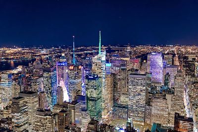 New York City Skyline at Night — Photography Print. poster