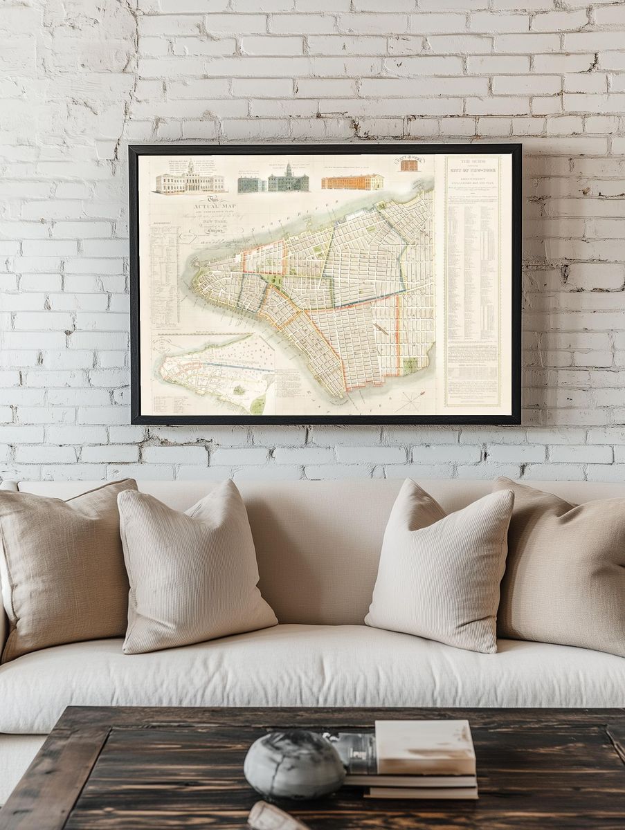 Historical Map of New York City — Vintage Print. — room view 1