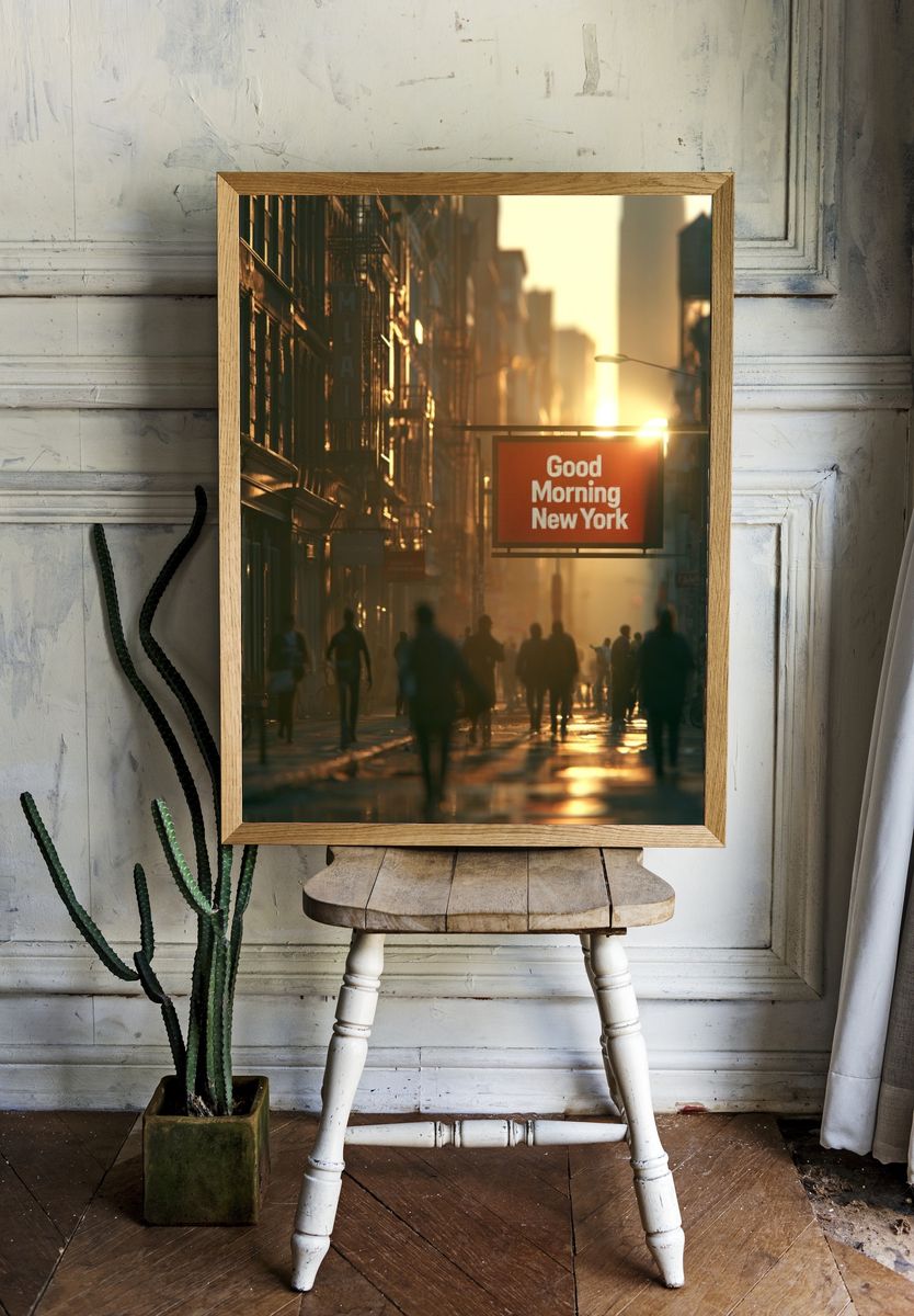 Good Morning New York Street Photography Poster. room preview