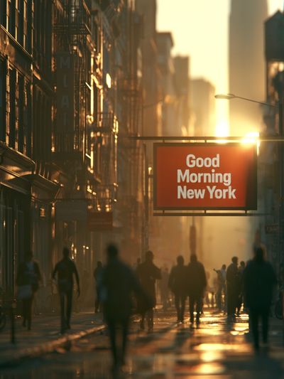 Good Morning New York Street Photography Poster.
