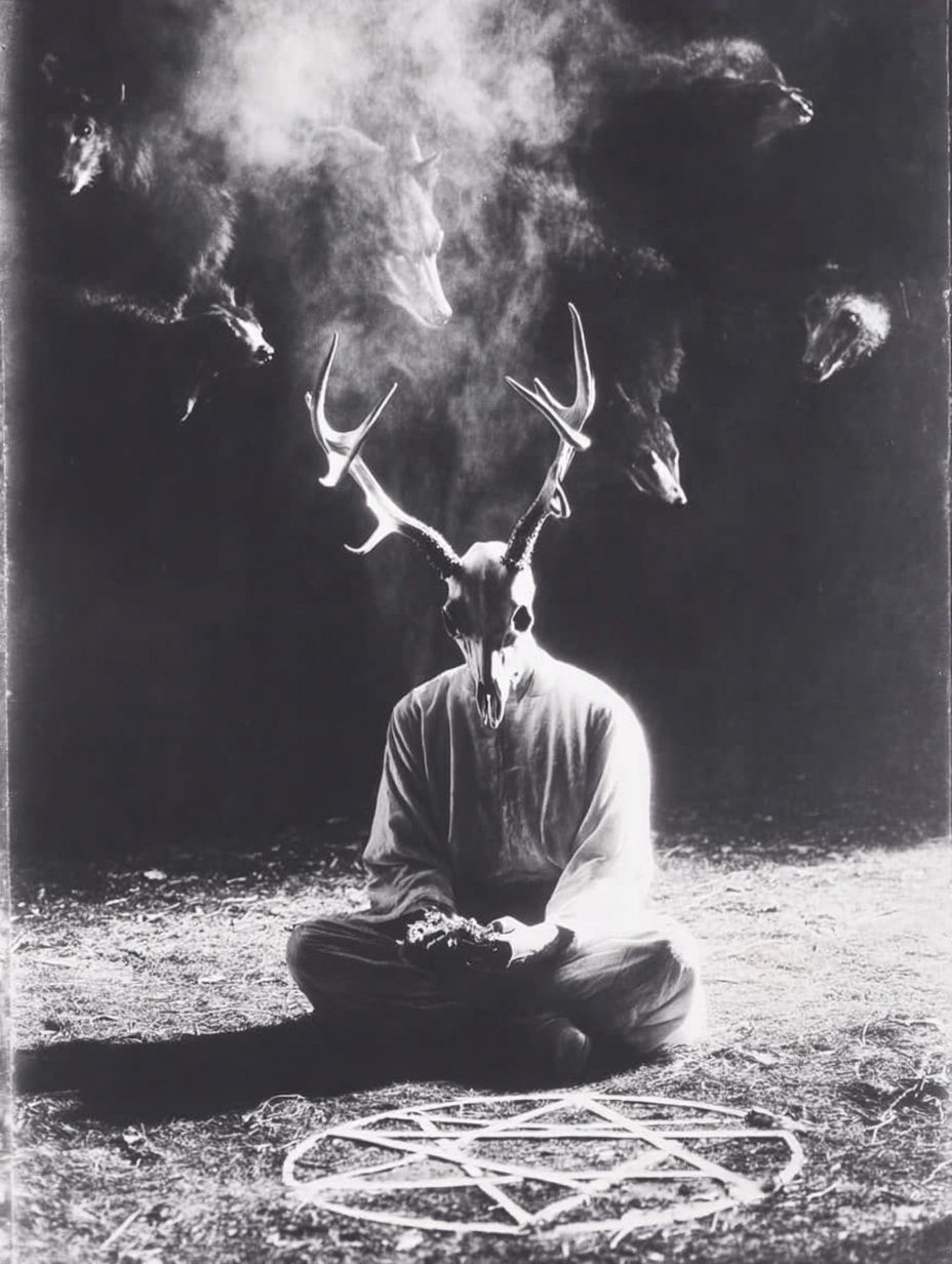 Occult Deer Skull Photography Poster. poster detail
