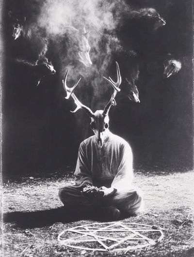 Occult Deer Skull Photography Poster. poster