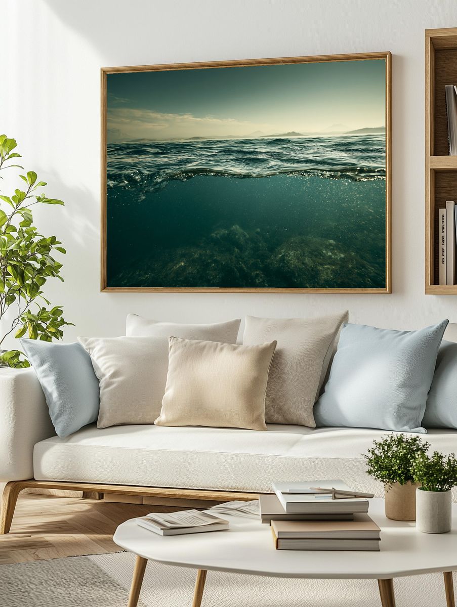 Ocean Horizon Photography Poster. — room view 2
