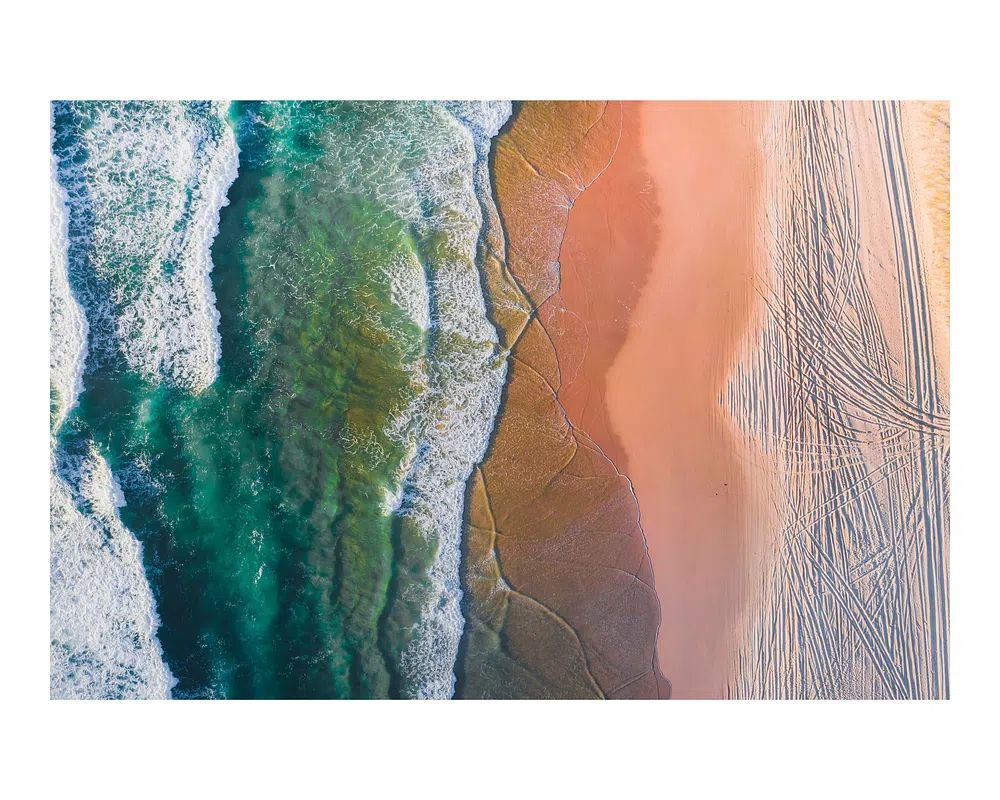 Ocean Waves and Sandy Beach Poster. poster — nature art