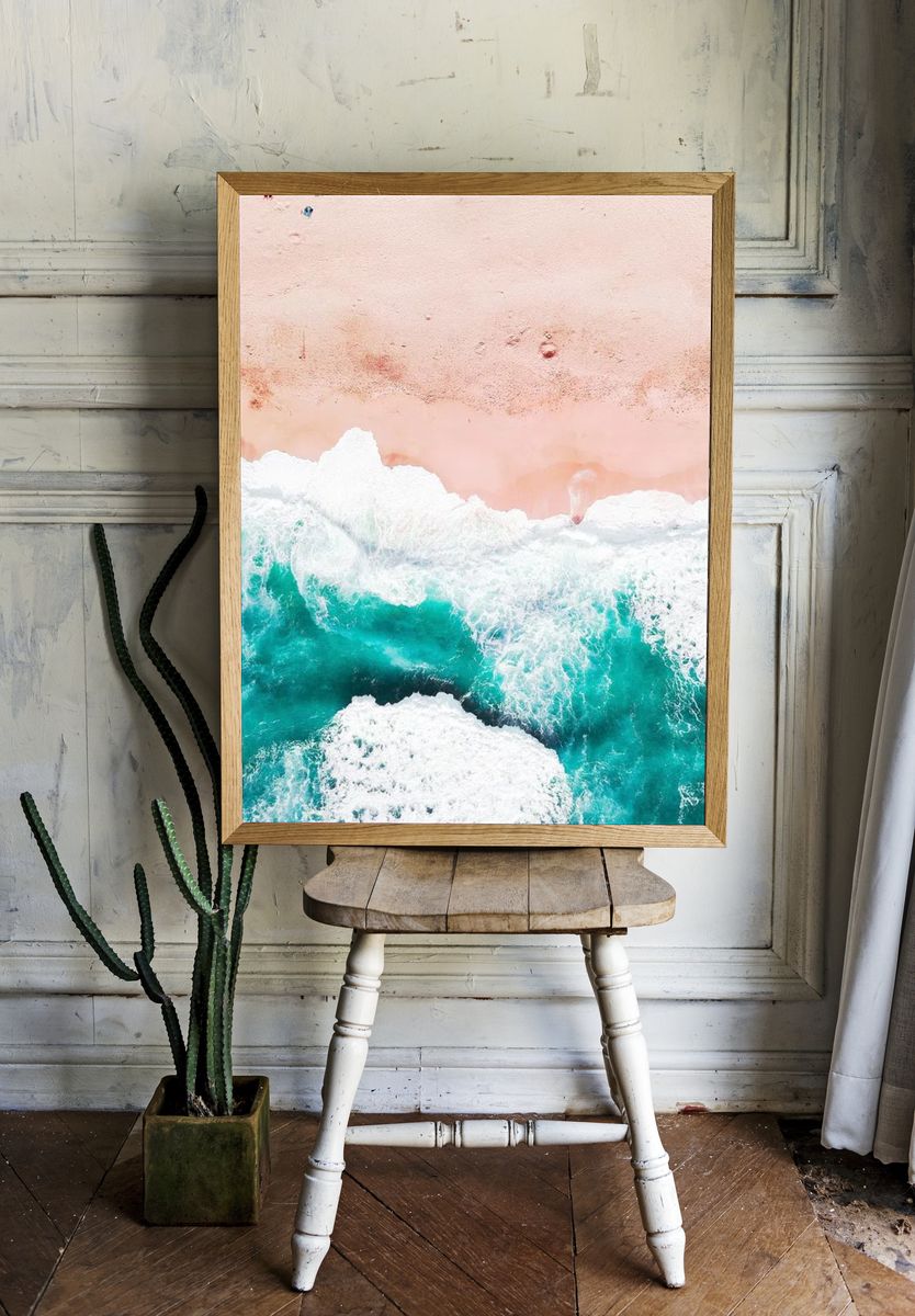 Aerial View of Ocean Waves — Nature Print room preview