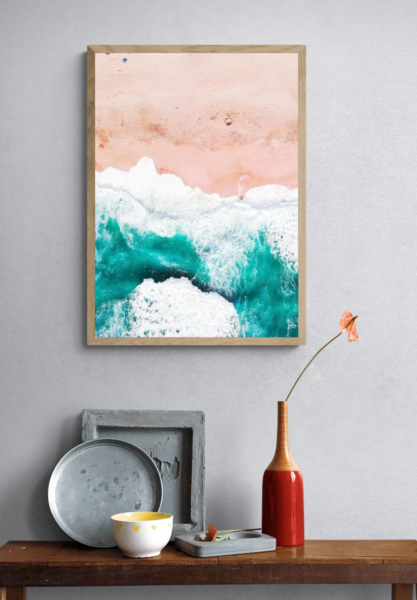 Aerial View of Ocean Waves — Nature Print. — room view 3