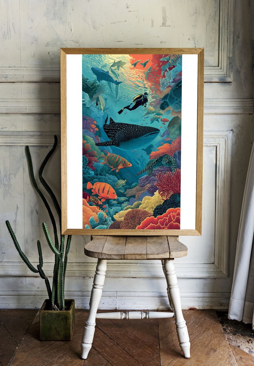 Underwater Adventure — Illustration Print. — room view 1
