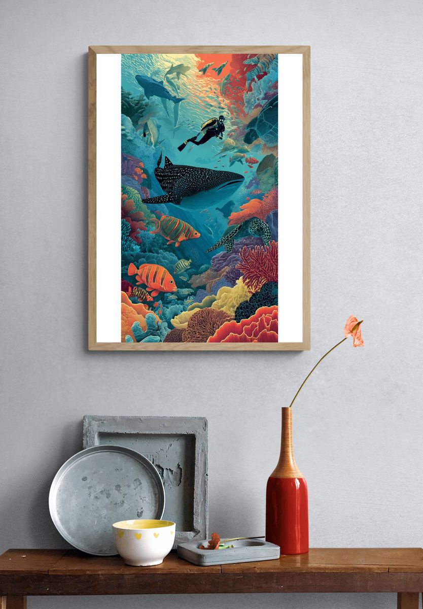Underwater Adventure — Illustration Print. — room view 3
