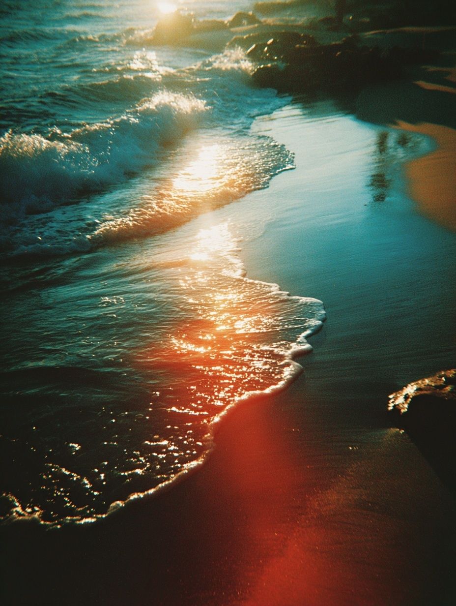 Sunset Waves — Photography Print. poster — nature art
