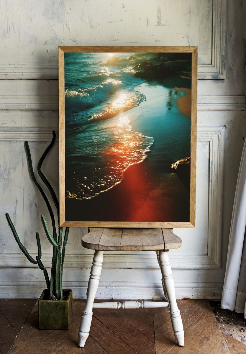 Sunset Waves — Photography Print room preview