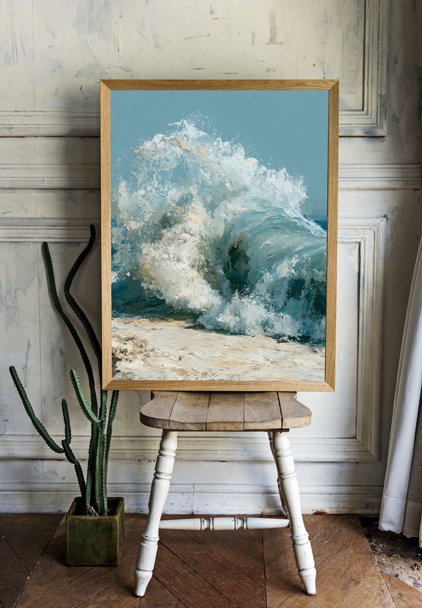 Ocean Wave Fine-Art Poster. — room view 1