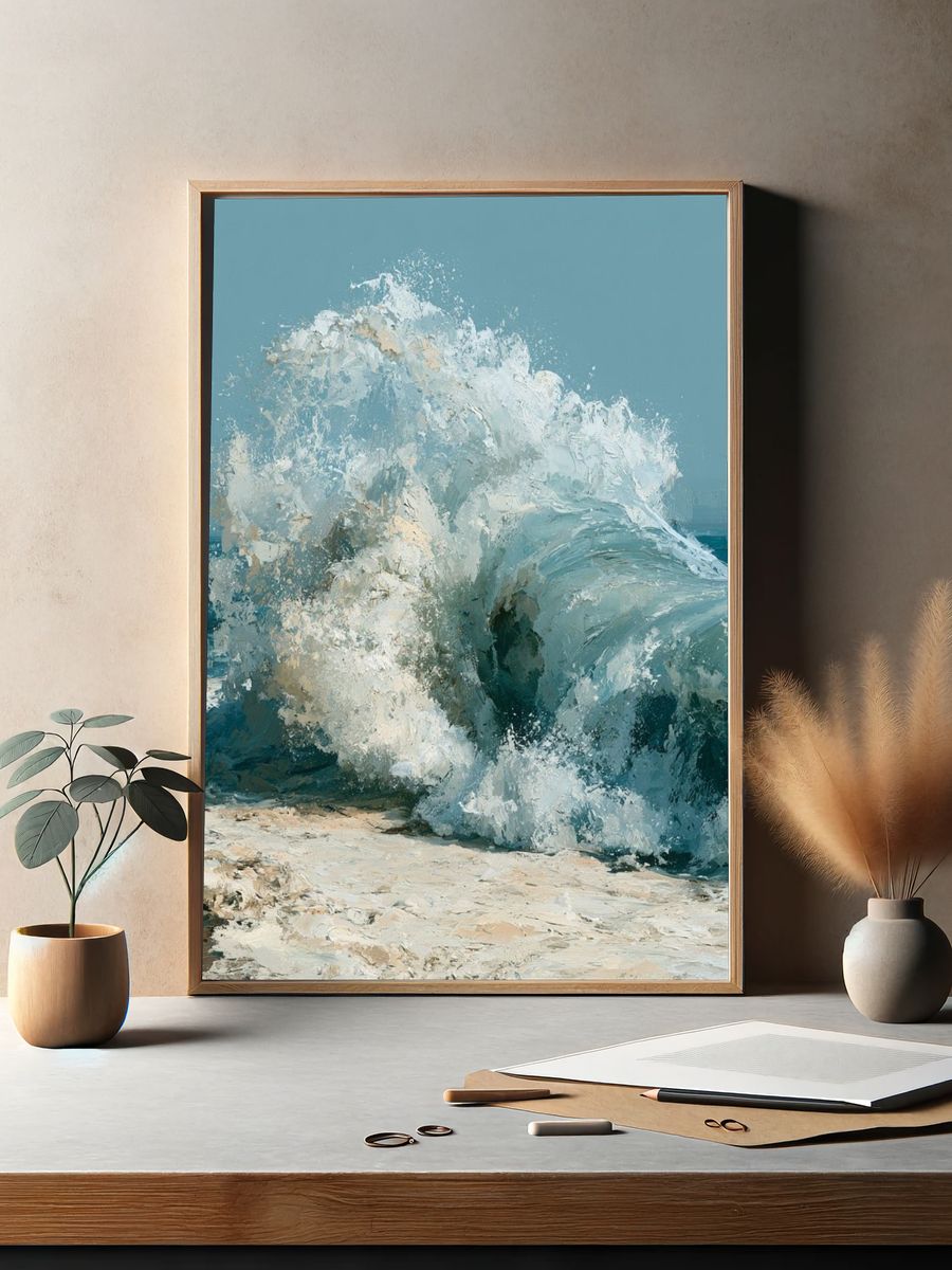 Ocean Wave Fine-Art Poster. — room view 2