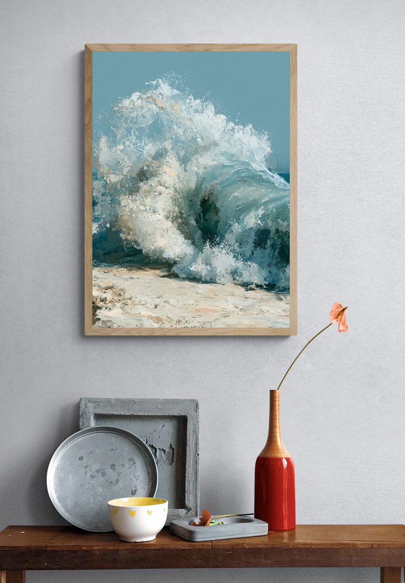 Ocean Wave Fine-Art Poster. — room view 3