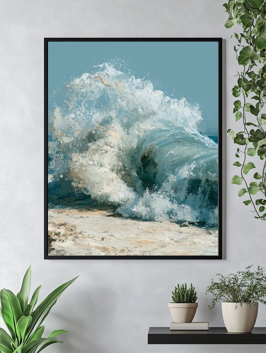 Ocean Wave Fine-Art Poster. — room view 4