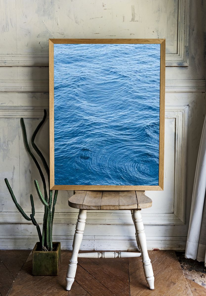Blue Ocean Ripples Photography Poster. — room view 1
