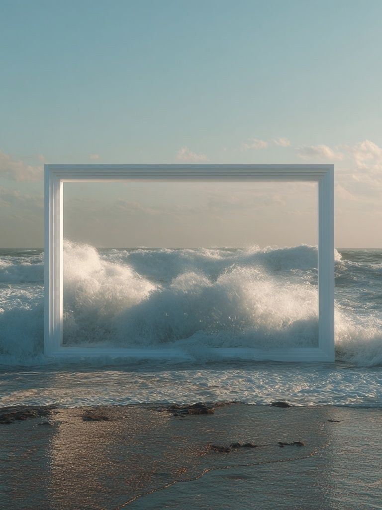 Ocean Window Surrealism Print. poster — photography art