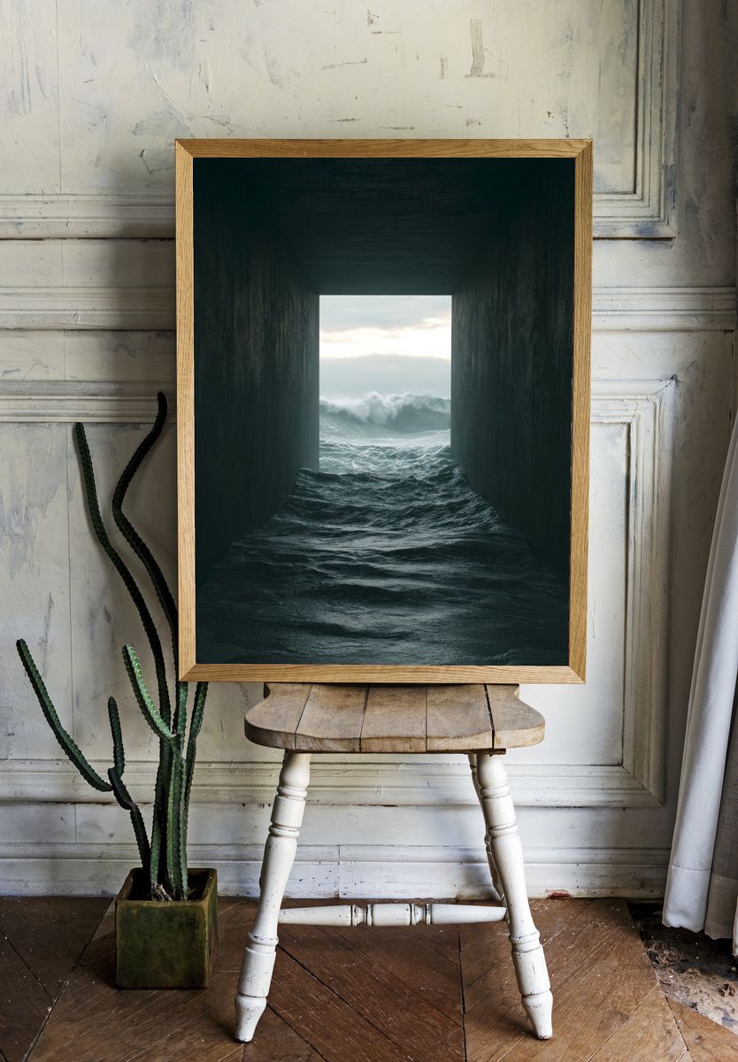Ocean Tunnel Photography Poster. — room view 1
