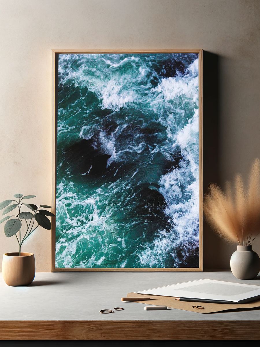 Ocean Waves — Photography Print. — room view 2