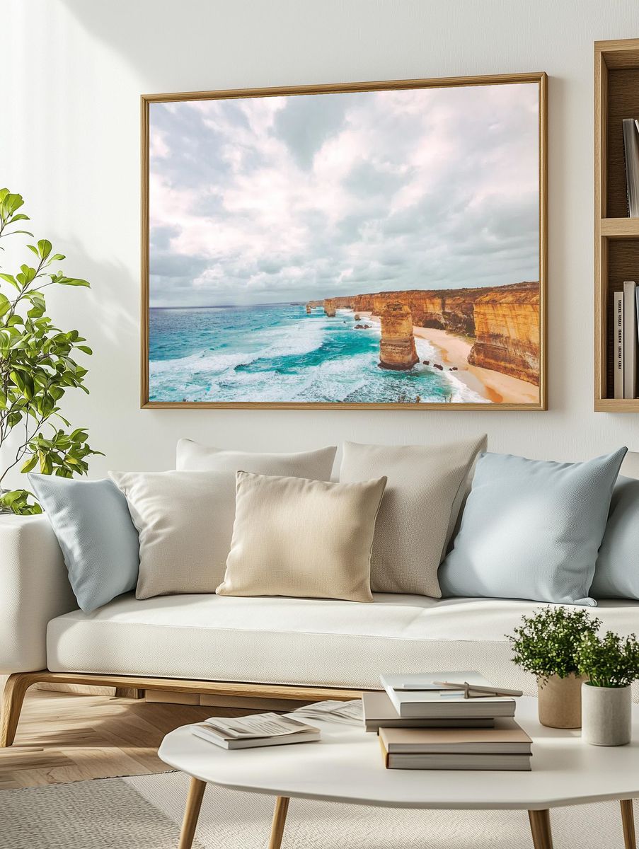 Ocean Cliffs — Photography Print. — room view 2