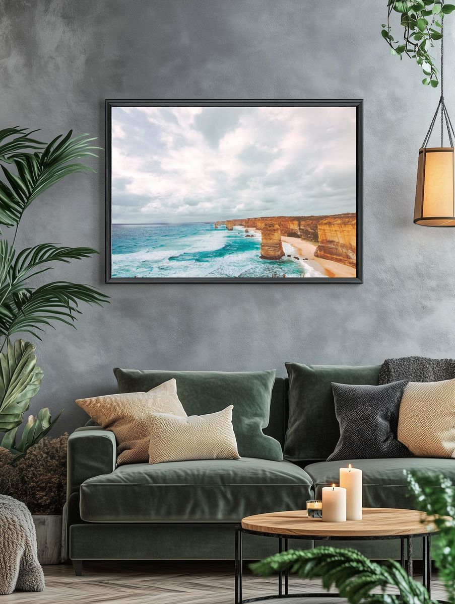 Ocean Cliffs — Photography Print. — room view 4