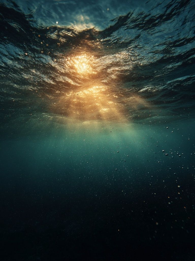 Underwater Sunlight — Ocean Photography Poster. poster detail